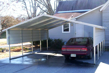 Metal Carport Covers with boxed eave and half walls 