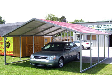 Boxed eave single carports can be customized in size and color 