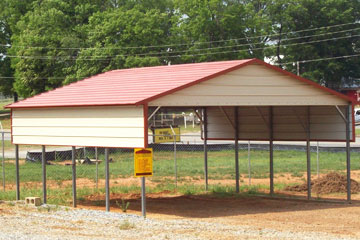 2-Car Carport with Half walls, a Gabled End, and Horizontal Roofing