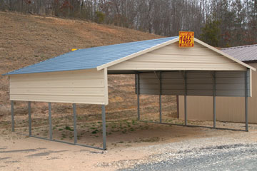 Carport with half walls and gable 