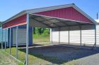 Vertical Boxed Eave Carport with Half Walls