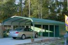 Green Curved Roof Carport